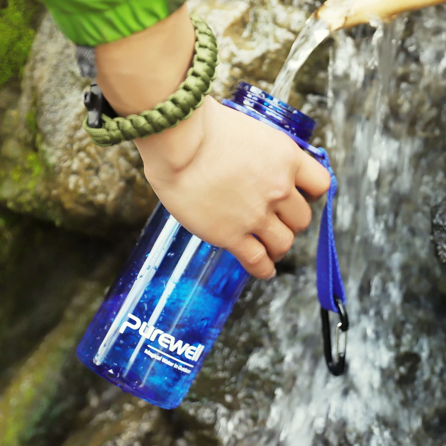 Water Filter Bottle 650 ml – 4-Stage Survival Purifier