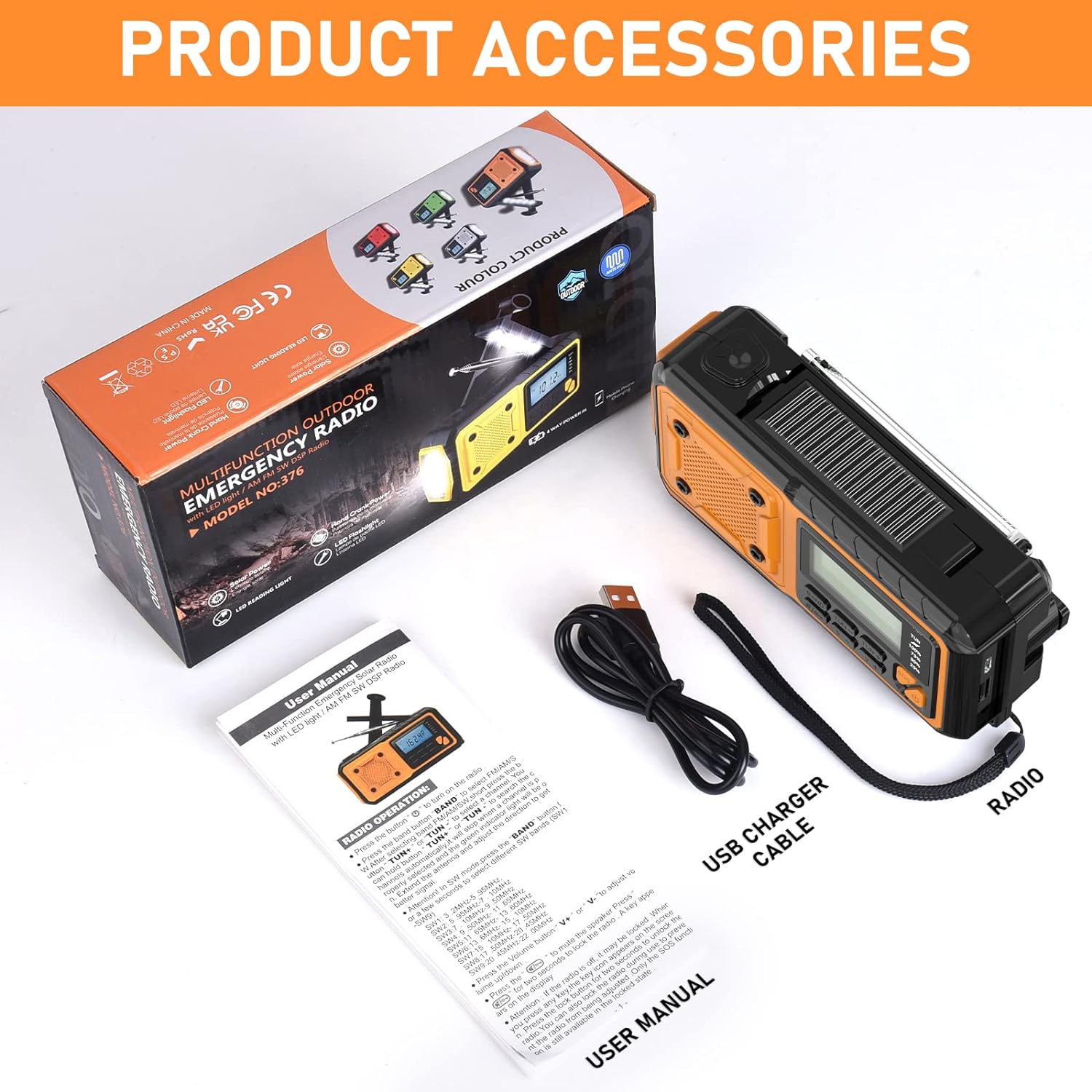 Master 4000 mAh Crank Radio with Solar Panels
