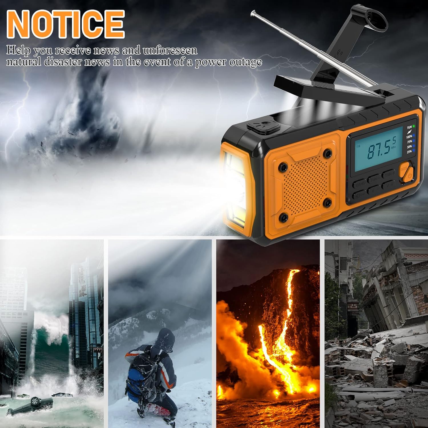 Master 4000 mAh Crank Radio with Solar Panels