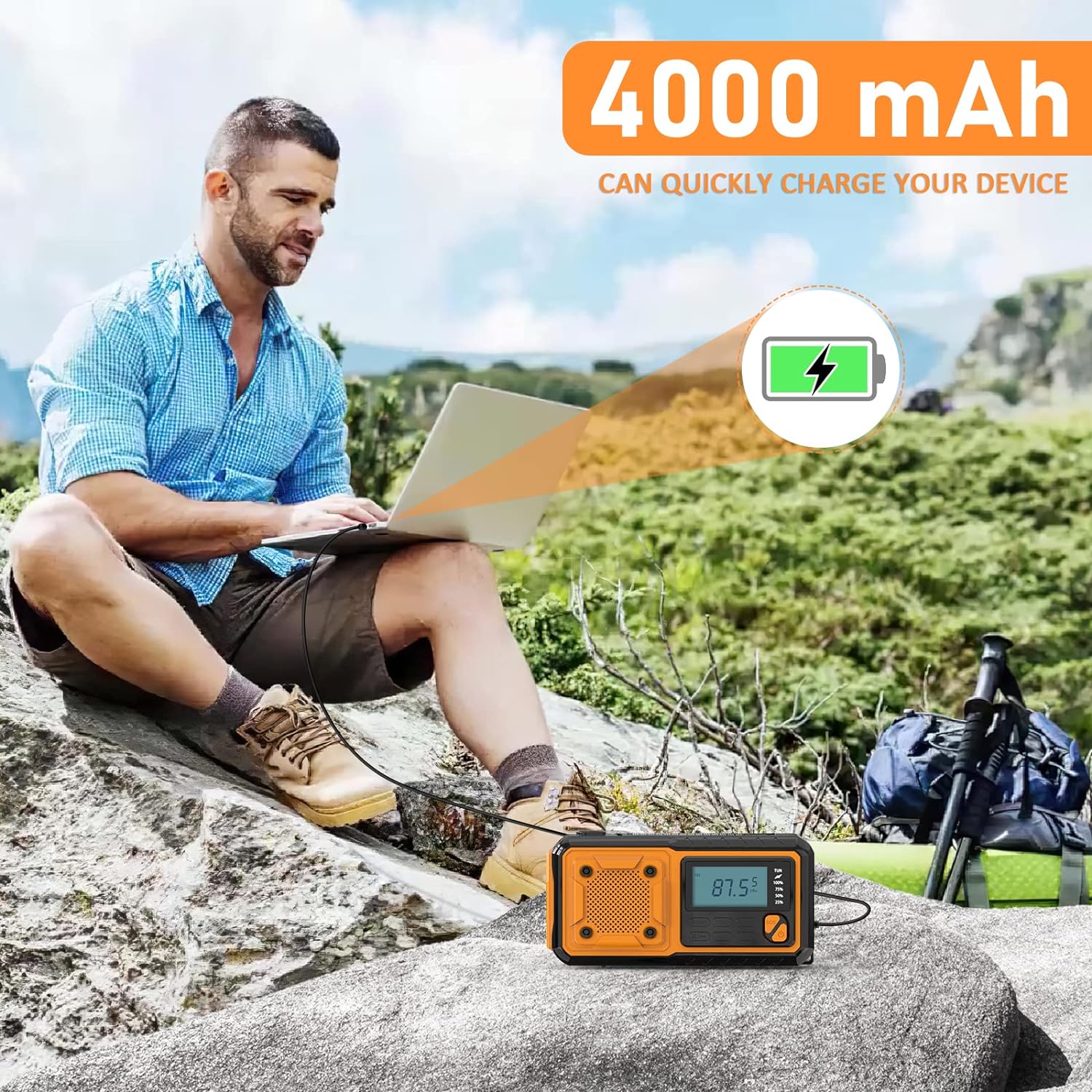Master 4000 mAh Crank Radio with Solar Panels